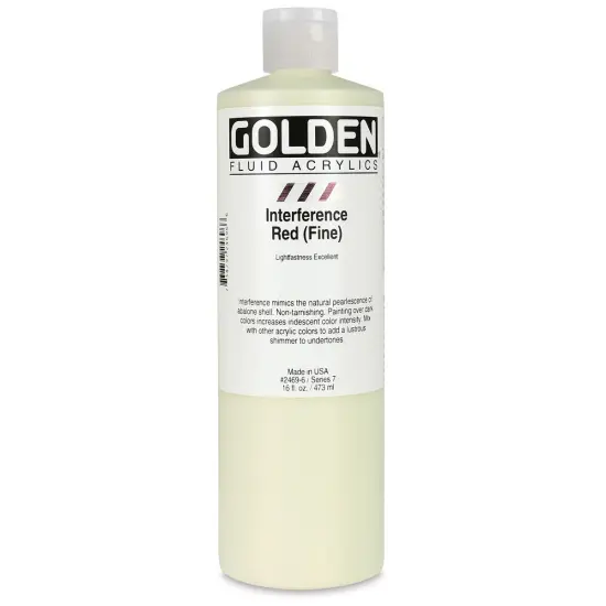 Golden Fluid Acrylics - Interference Red (Fine), 16 oz bottle {1}