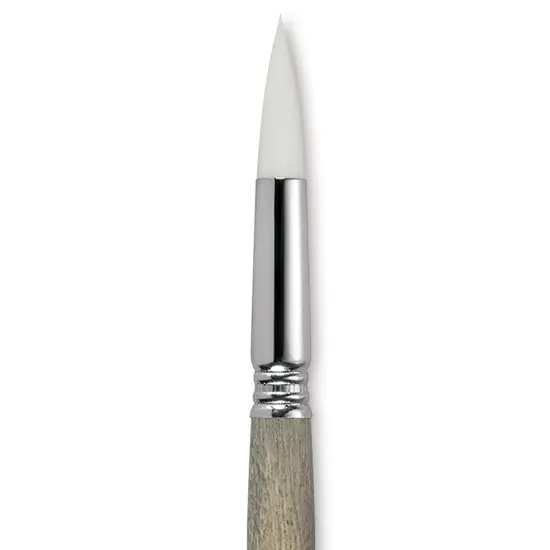 Escoda Perla Toray White Synthetic Brush - Round, Short Handle, Size 16 {1}