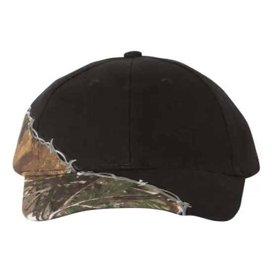 Kati&reg; Licensed Camo with Barbed Wire Embroidery Cap Black/ Realtree AP {1}