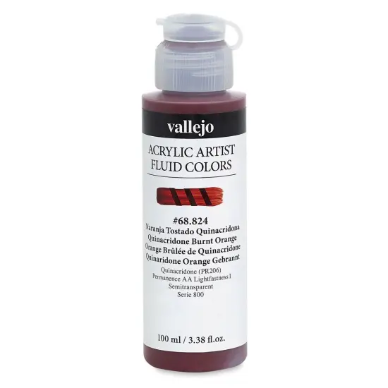 Vallejo Fluid Acrylic - Quinacridone Burnt Orange, 100 ml {1}