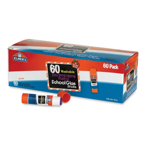 Elmer's Washable Disappearing Purple Glue Stick - 0.24 oz, Pkg of 60 {2}