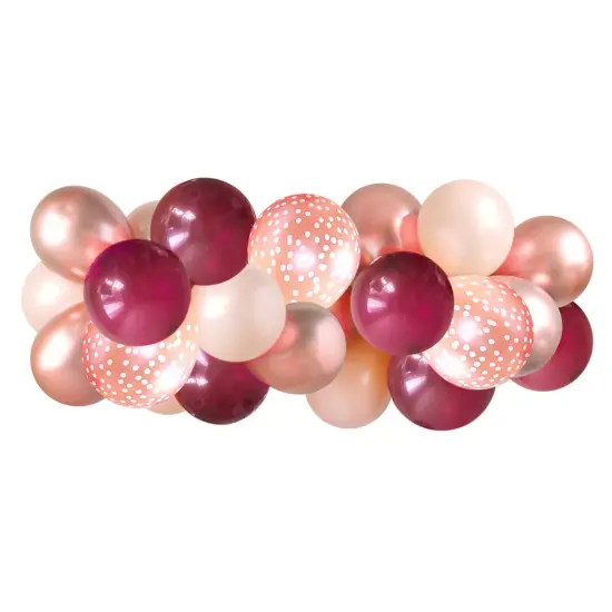 Balloon Garland - Burgundy & Rose Gold {1}