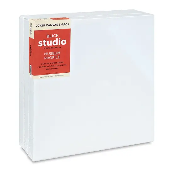 Blick Studio Stretched Cotton Canvas - Museum Profile, 20" x 20", Pkg of 3 {1}