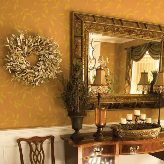 Leaf Scroll Wall Stencil {4}