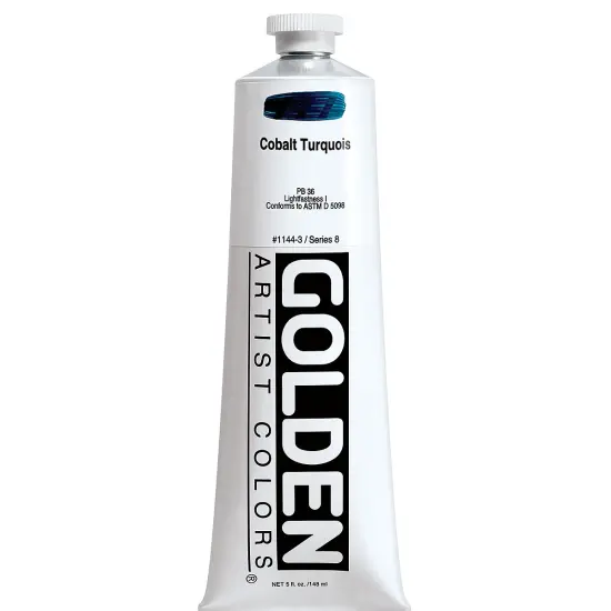 Golden Heavy Body Artist Acrylics - Cobalt Turquoise, 5 oz tube {2}