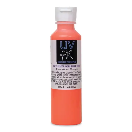 Tri-Art UVFX Black Light Poster Paint - Fluorescent Orange, 120 ml {1}