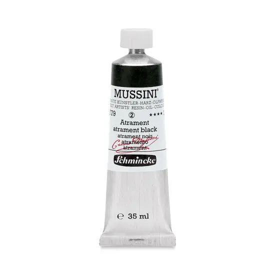 Schmincke Mussini Oil Color - Semi-Transparent, Atrament Black, 35 ml tube {1}