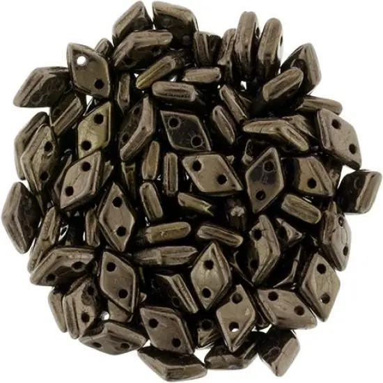 CzechMates Diamond 6.5 x 4mm Czech Glass Two Hole Bead, Dk Bronze {1}