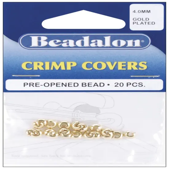 Beadalon Crimp Covers 4mm 20/Pkg-Gold {1}