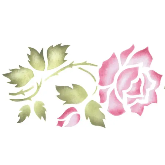 Large Rose Wall Stencil | 714 by Designer Stencils | Reusable Art Craft Stencils for Painting on Walls, Canvas, Wood | {2}