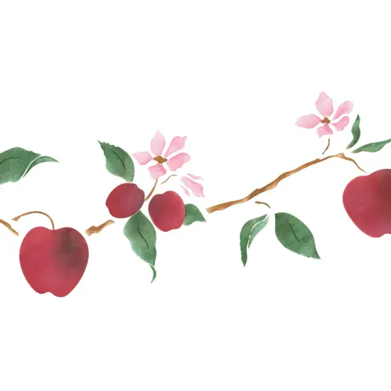 Apple Wall Stencil | 411 by Designer Stencils | Reusable Art Craft Stencils for Painting on Walls, Canvas, Wood | Reusable Plastic Paint Stencil for Home Makeover | Easy to Use & Clean Art Stencil {2}