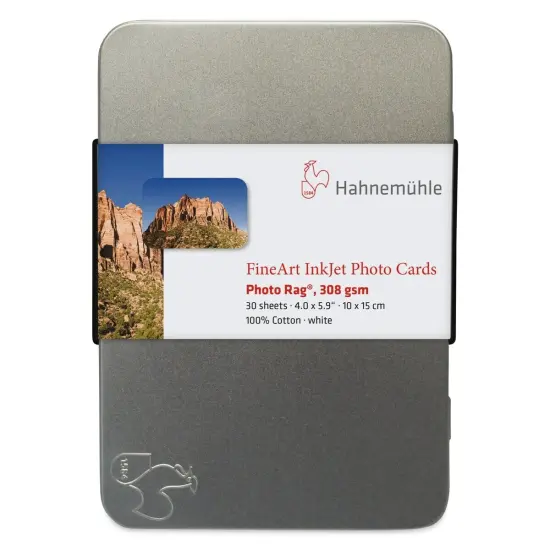 Hahnem&uuml;hle Photo Rag Inkjet Photo Cards - 4" x 6", Pkg of30 {1}