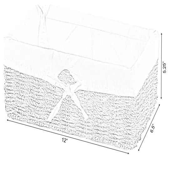 Seagrass Shelf Basket Lined with White Lining {4}