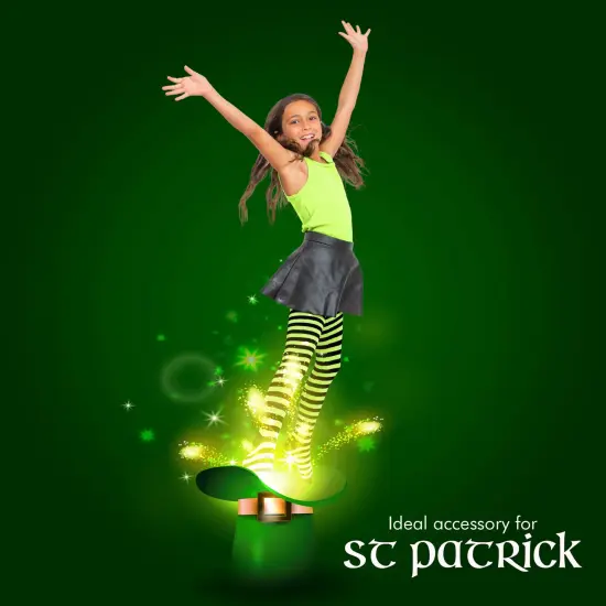 Black and Green Socks - Over The Knee Striped Thigh High Costume Accessories Stockings for Men, Women and Kids {3}