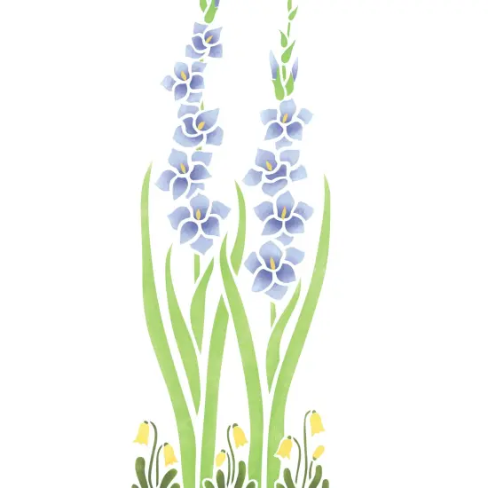 Tall Gladiolus Wall Stencil | 752 by Designer Stencils | Floral Stencils | {2}