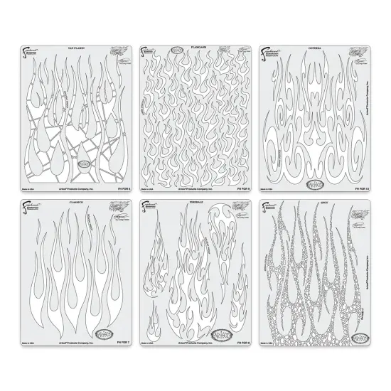 Iwata Artool Freehand Template - Set of 6, Flame-O-Rama 2 {1}