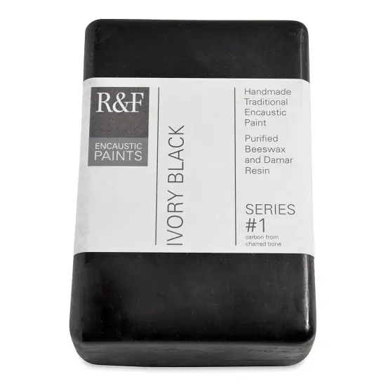 R&F Encaustic Paint Block - Ivory Black, 333 ml block {1}
