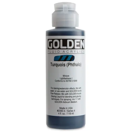 Golden Fluid Acrylics - Turquoise (Phthalo), 4 oz bottle {1}
