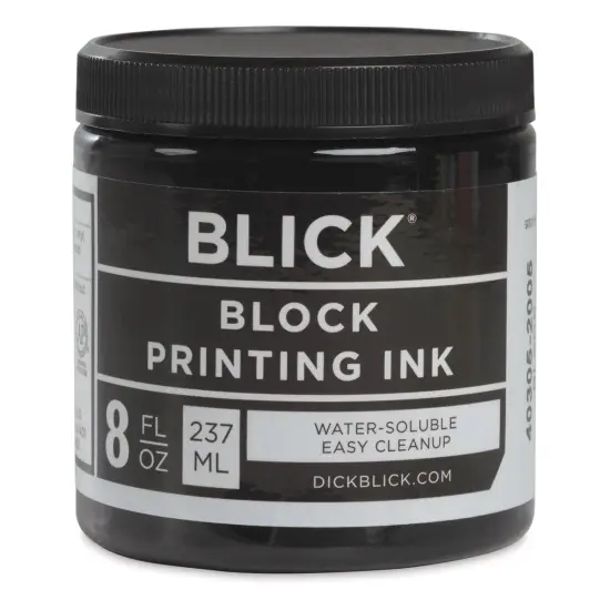 Blick Water-Soluble Block Printing Ink - Black, 8 oz Jar {1}