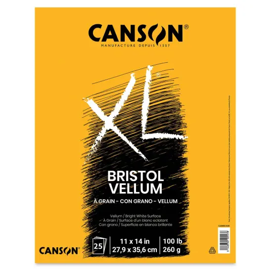 Canson XL Bristol - Pad, 11" x 14", Vellum, 25 Sheets, Tapbound {1}