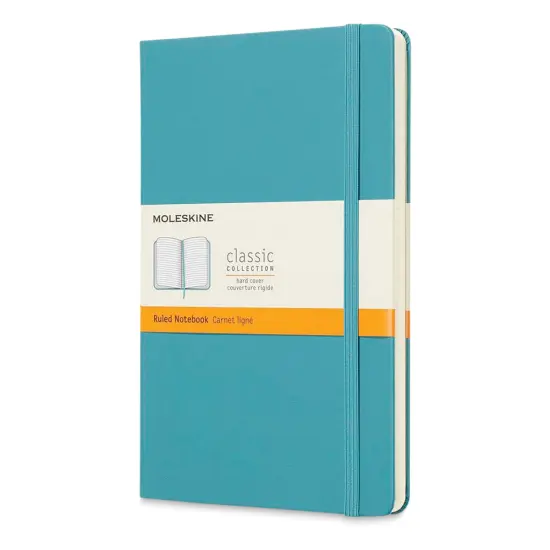 Moleskine Classic Hardcover Notebook - Reef Blue, Ruled, 8-1/4" x 5" {1}