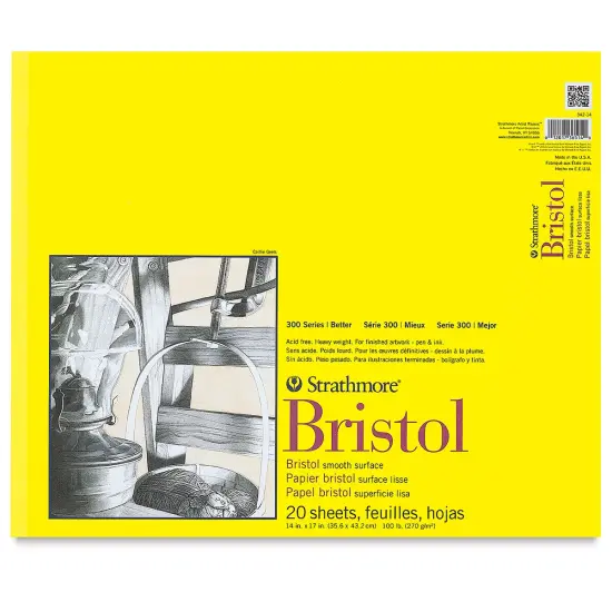 Strathmore 300 Series Bristol Pad - 14" x 17", Smooth, 20 Sheets {1}