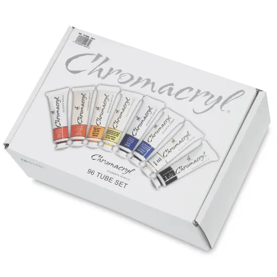 Chromacryl Students' Acrylics - Starter Pack, 8 colors, Pack of 96, 20 ml Tubes {1}