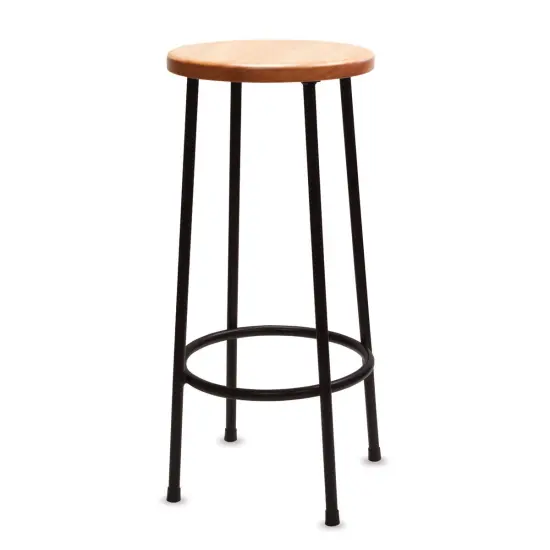 Richeson Lyptus and Steel Stool - 30"H, Round {1}
