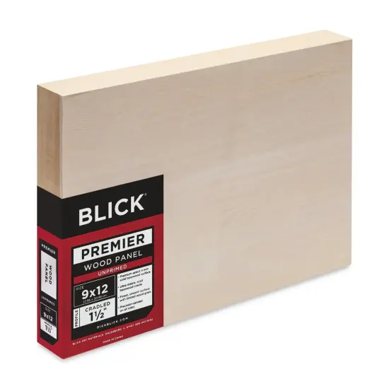 Blick Premier Wood Panel - 9" x 12", 1-1/2" Gallery Profile, Cradled {1}