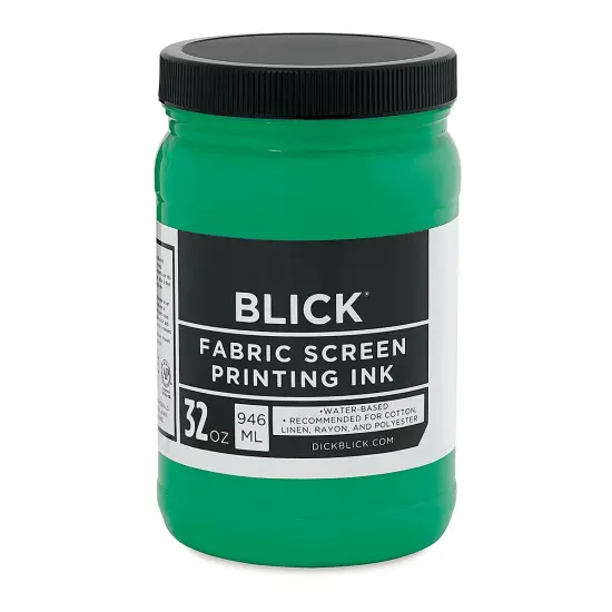 Blick Water-Base Acrylic Textile Screen Printing Ink - Green, Quart {1}