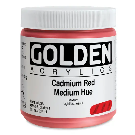 Golden Heavy Body Artist Acrylics - Cadmium Red Medium Hue, 8 oz Jar {1}