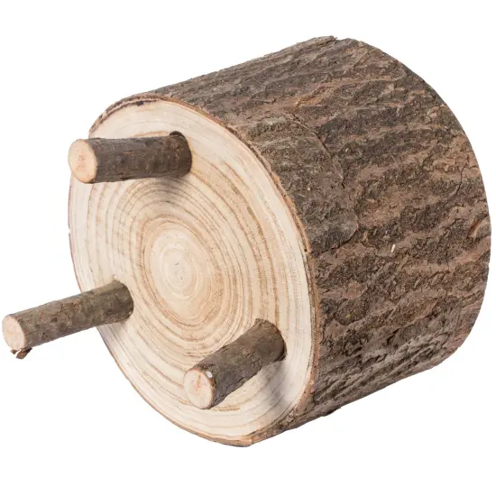 Wooden Stump Tree Log with Bark Planter Pot with Small Tree Branch Legs {6}