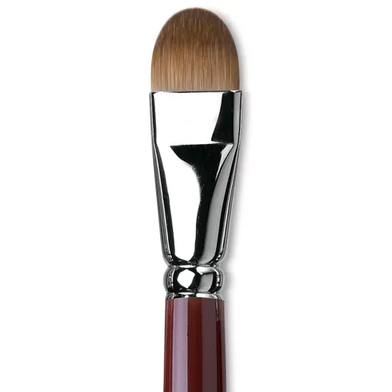 Da Vinci Kolinsky Red Oil Sable Brush - Filbert, Long Handle, Size 20 {1}