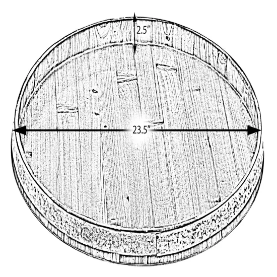 Large Barrel Head Decorative Storage Serving Tray {4}