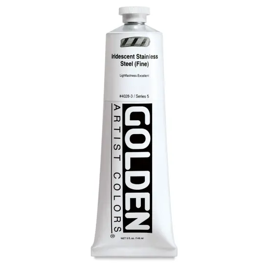 Golden Heavy Body Acrylic Paint - Iridescent Stainless Steel (Fine), 5 oz tube {1}