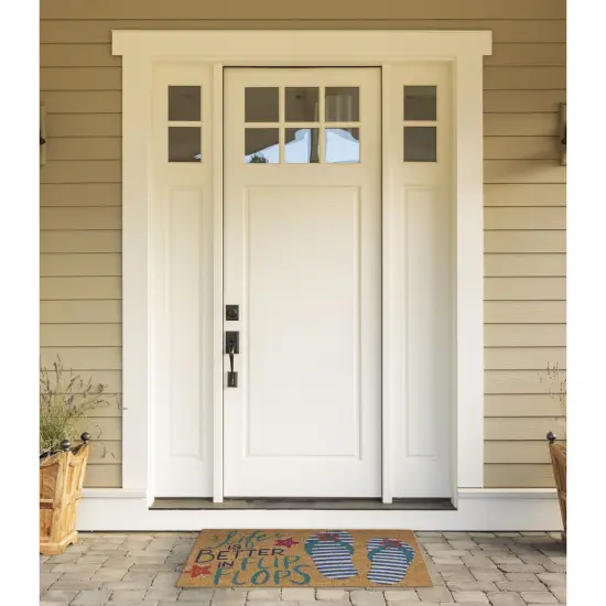 DII Stonewash Blue Variegated Stripe Recycled Yarn Rug(Set of 2) {2}