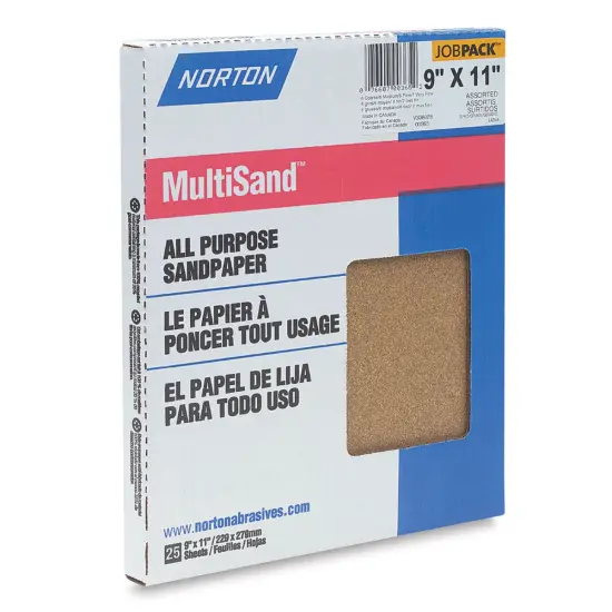 Norton Sandpaper - 25 Sheets, 9" x 11", Assorted {2}