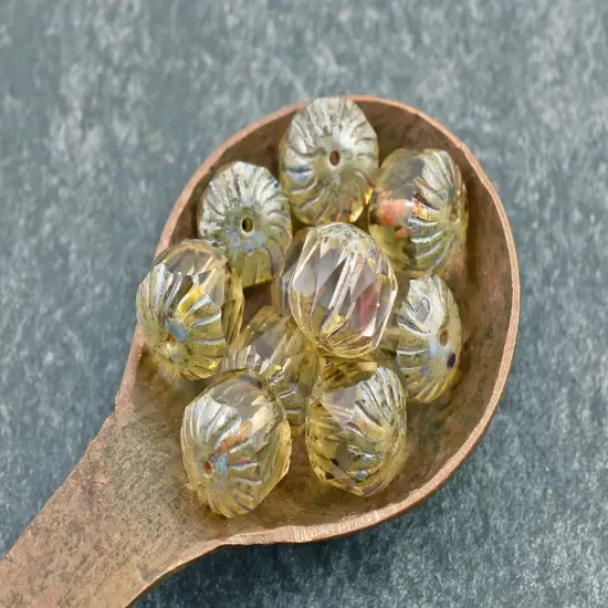 *10* 10mm Crystal Picasso Center Cut Cruller Beads {4}