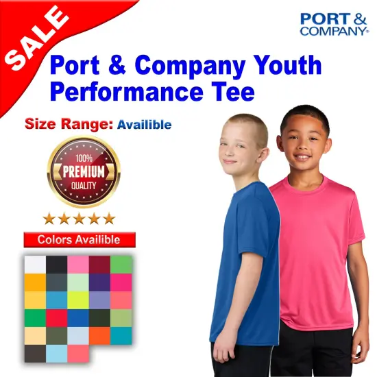 Port & Company&reg; Youth Performance Crew Neck Short Sleeve Tee Neon green {2}