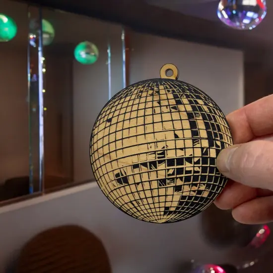 Ornament - Black - Disco Ball {6}