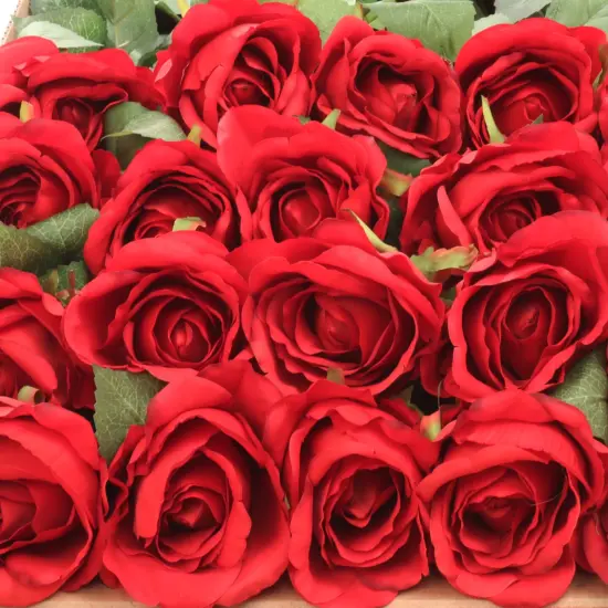 Rose Bud Stem - 48-Pack, Realistic Silk Foliage, Lifelike Blooms, Perfect for Floral Arrangements, Events & Home D&eacute;cor - Ideal for All Seasons, Floral Home by Artificial Flowers Red {2}