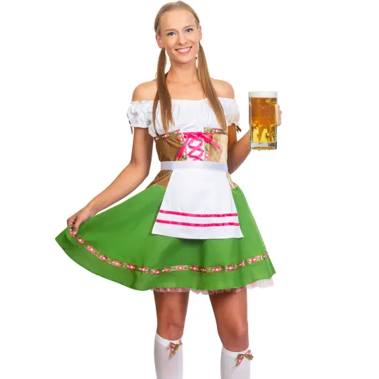 Oktoberfest Beer Girl Costumes - German Bavarian Traditional Womens Oktober Fest Dirndl Dress (Medium) {1}