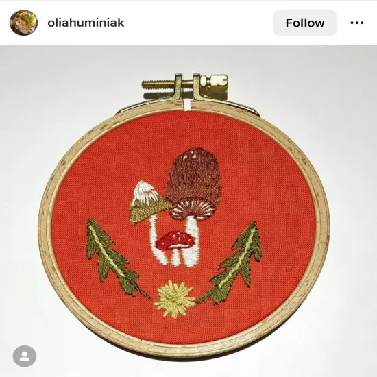 MCreativeJ Mushroom Trio - Intermediate Embroidery DIY Craft Kit {3}