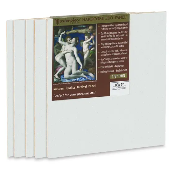 Masterpiece Sausalito Hardcore Pro Canvas Panel Pack - 6" x 6", Pkg of 5 {1}