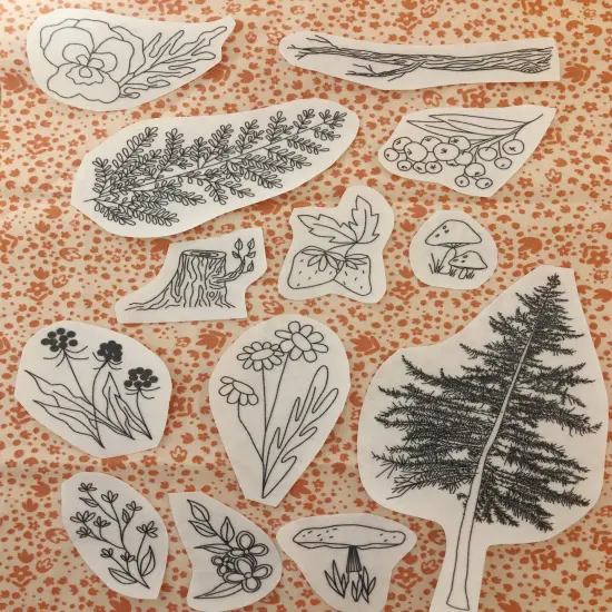MCreativeJ Forest Forage - Peel Stick and Stitch Hand Embroidery Patterns {1}