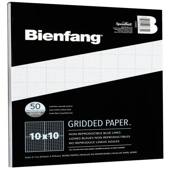 Speedball Bienfang Gridded Paper Pad 8.5"X11"-50 Sheets {2}