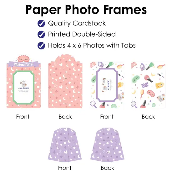Big Dot of Happiness Pajama Slumber Party - Girls Sleepover Birthday Party 4x6 Picture Display - Paper Photo Frames - Set of 12 {6}