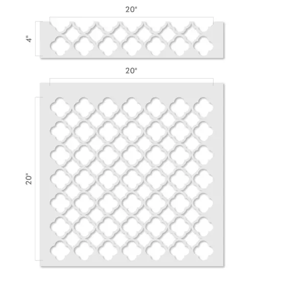 Quatrerfoil Venetian Tile Pattern Wall Stencil | 3612 by Designer Stencils | Pattern Stencils | Reusable Stencils for Painting | Safe & Reusable Template for Wall Decor | Try This Stencil Instead of a Wallpaper | Easy to Use & Clean {2}