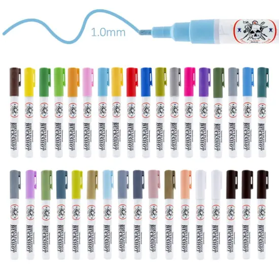 Risky's Tools of the Trade- 35 Pack 1mm Acrylic Based Paint Pens for Graffiti and Fine Art. {10}