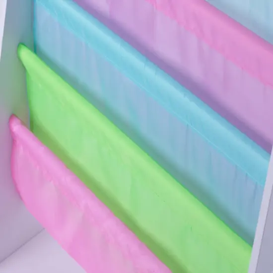 4 Tiered Colorful Lined Kids' Sling Magazine Book Rack {2}